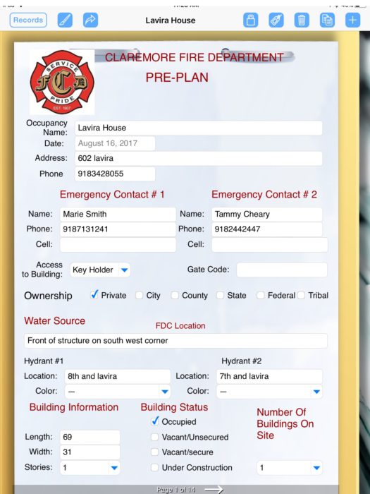 Fire Department Uses FormConnect App for Emergency Pre Planning Form