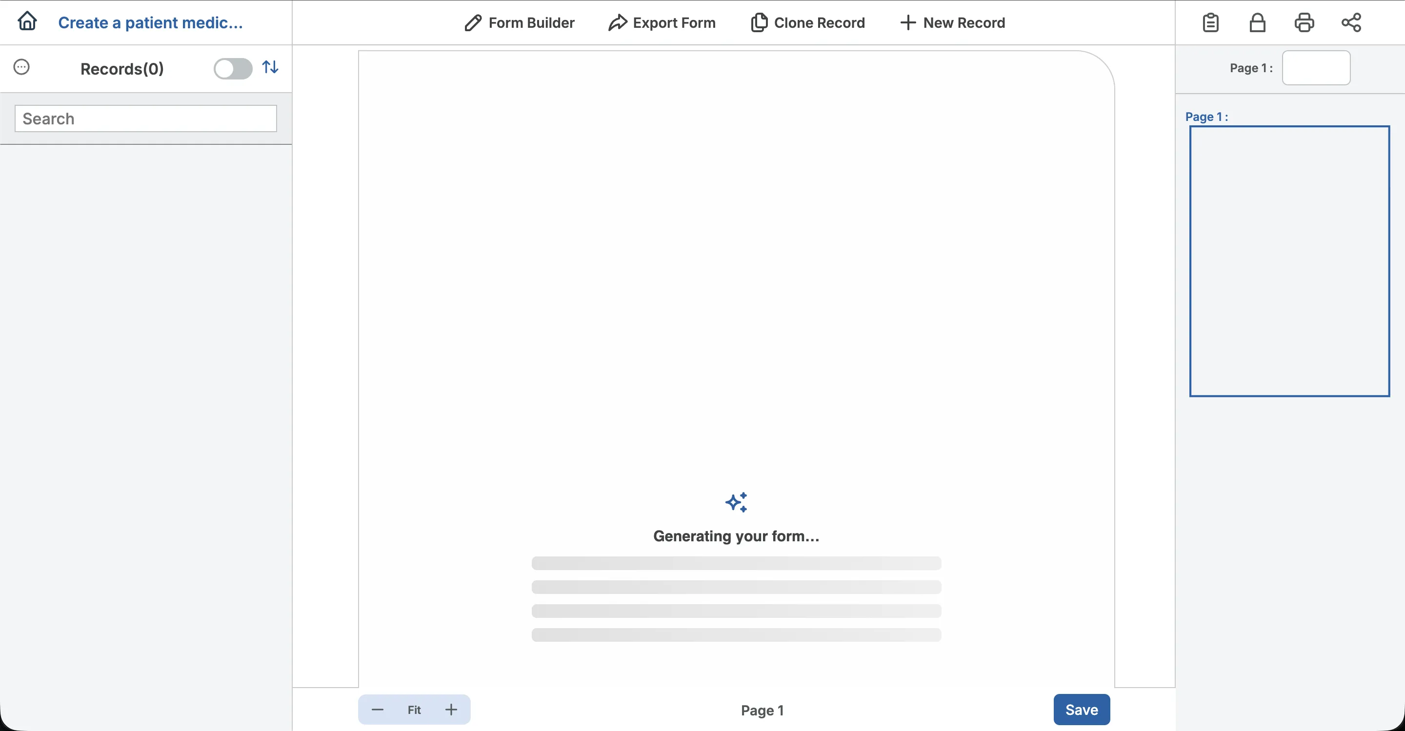 FormConnect ProMax generating an AI form draft in the Form Builder