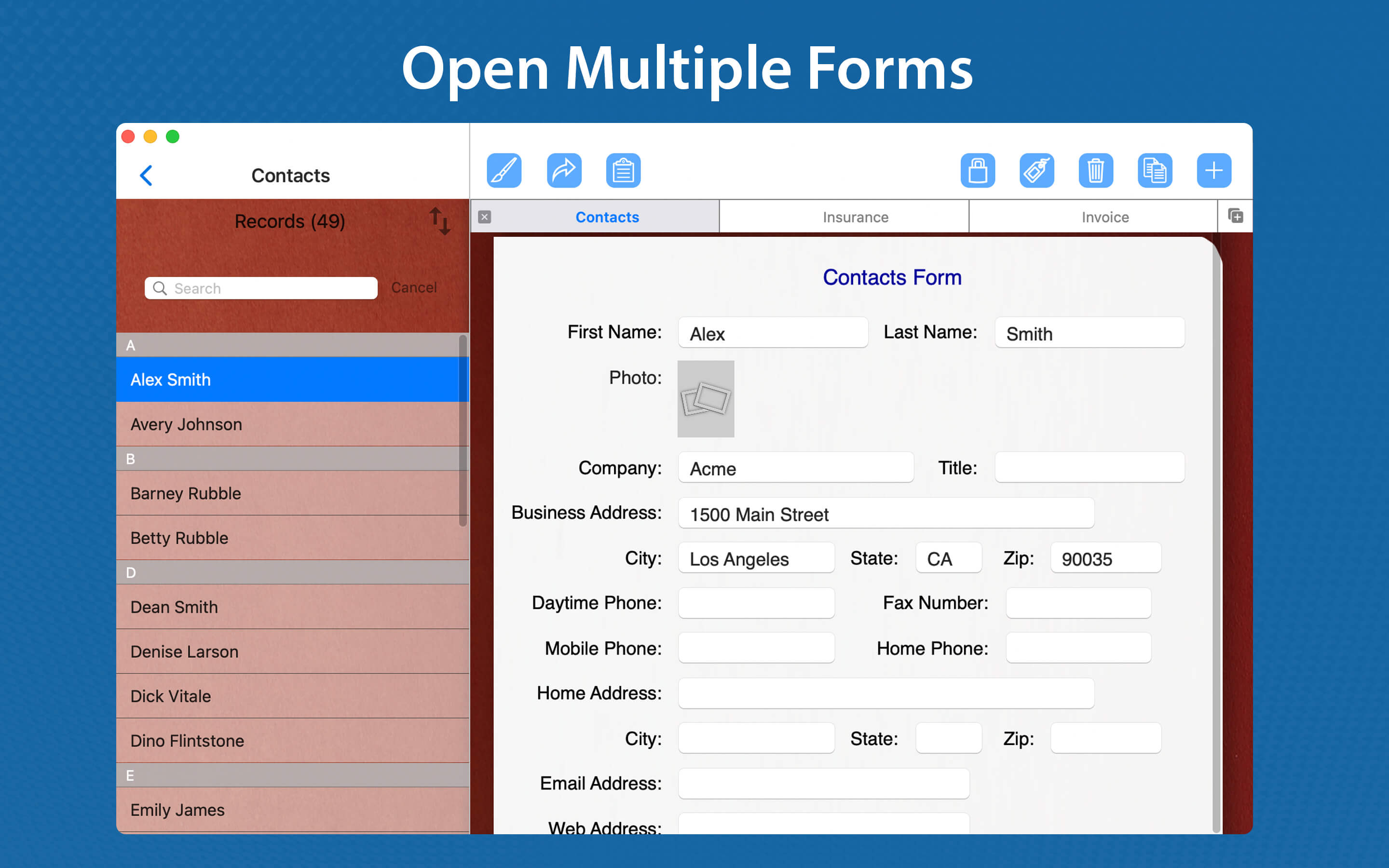 Form Tabs Example Product Features – FormConnect, Pro, Pro+ & ProMax
